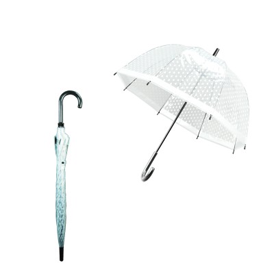 00124 . POE  DOME RAINING   METAL STICK  PLASTIC HANDLE